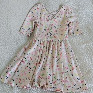 Dot Dot Smile Musical Note Print Girls Ballerina Dress size 7